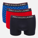 Polo Ralph Lauren Men's 3 Pack Classic Trunk Boxer Shorts - Cruise Navy/Red/Sapphire Star
