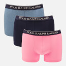 Polo Ralph Lauren Men's 3 Pack Classic Trunk Boxer Shorts - Cruise Navy/Delta Blue/Harbour Pink