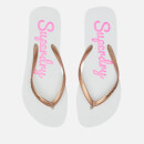 Superdry Women's Super Sleek Flip Flops - Optic White/Rose Gold