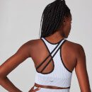 Myprotein Contrast Rib Seamless Sports Bra - White/Black - XS