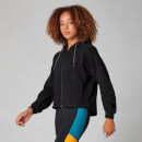 Oversized Zip-Through - Black - XS