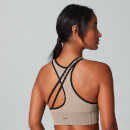 Myprotein Contrast Rib Seamless Sports Bra - Sesame/Black - XS