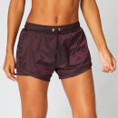 Metallic Double-Layer Shorts — Dark Red - XS