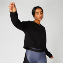 Metallic Cropped Sweater — Black