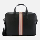 PS by Paul Smith Men's Signature Stripe Slim Leather Business Folio - Black