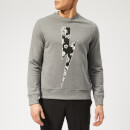 Neil Barrett Men's Floral Thunderbolt Sweatshirt - Smoke/Black/White