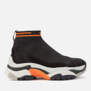 Ash Women's Addict Stretch Knit Hi-Top Trainers - Black/Orange