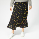 Whistles Women's Micro Floral Print Longline Skirt - Black/Multi