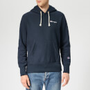 Champion Men's Small Logo Hooded Sweatshirt - Navy