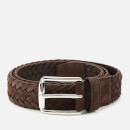 Tod's Men's Woven Suede Belt - Caffe