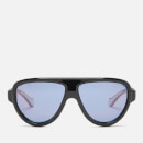 Moncler Men's Shielded Aviator Sunglasses - Shiny Black/Smoke Mirror