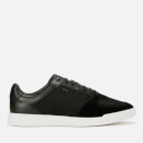 BOSS Men's Cosmo Suede/Leather Tennis Trainers - Black