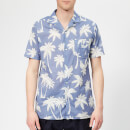 Officine Générale Men's Dario Palm Print Shirt - Indigo/White