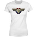 Captain Marvel Chest Emblem Women's T-Shirt - White