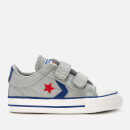 Converse Toddlers' Star Player 2 Velcro Ox Trainers - Wolf Grey/Blue/Enamel Red