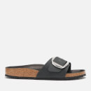 Birkenstock Women's Madrid Big Buckle Oiled Leather Double Strap Sandals - Black