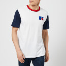Russell Athletic Men's Chenille Embroidered Colour Block T-Shirt - White