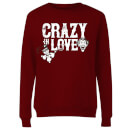 Batman Crazy In Love Women's Sweatshirt - Burgundy