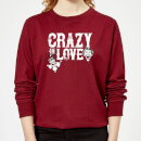 Batman Crazy In Love Women's Sweatshirt - Burgundy