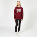 Batman Crazy In Love Women's Sweatshirt - Burgundy