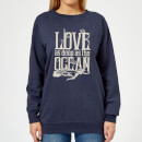 Aquaman Love As Deep As The Ocean Women's Sweatshirt - Navy