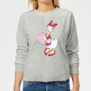 Disney Daisy Duck Love Heart Women's Sweatshirt - Grey
