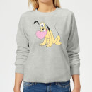 Disney Pluto Love Heart Women's Sweatshirt - Grey