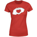 Disney Mickey Heart Hands Women's T-Shirt - Red
