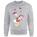 Disney Donald Duck Love Heart Sweatshirt - Grey