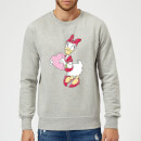 Disney Daisy Duck Love Heart Sweatshirt - Grey