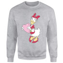 Disney Daisy Duck Love Heart Sweatshirt - Grey