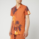 Matthew Miller Men's Palmier Layered Relaxed Collar Shirt - Burning Print