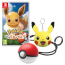 Pokemon: Let's Go, Eevee! + Poke Ball Plus + Pikachu Keychain
