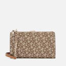 DKNY Women's Bryant Double Zip Cross Body Bag Wallet - Chino Logo/Driftwood