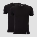 MP Luxe Classic Crew T-Shirt - Black/Black (2 Pack)