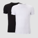 Camiseta Luxe Classic Crew (pack de 2) - Negro y Blanco - XXL