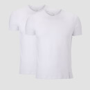 Camiseta con Cuello V Luxe Classic (Pack de 2) - Blanco