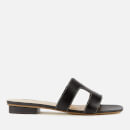 Dune Women's Loupe Leather Mule Sandals - Black