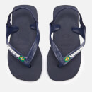 Havaianas Toddler's Brasil Logo Sandals - Navy Blue/Citric Yellow