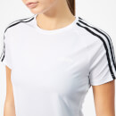 adidas Women's Design To Move 3 Stripe Short Sleeve T-Shirt - White/Black