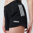 adidas Women's Design To Move 3 Stripe Shorts - Black/White