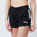 adidas Women's Design To Move 3 Stripe Shorts - Black/White