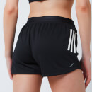 adidas Women's Design To Move 3 Stripe Shorts - Black/White