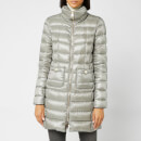 Herno Women's Maria Iconic Long Quilted Fitted Coat - Inox