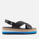 Dune Women's Karli Leather Flatform Sandals - Black