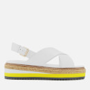 Dune Women's Karli Leather Flatform Sandals - White