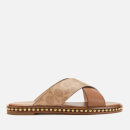 Coach Women's Hailey Beadchain Signature Coated Canvas Slide Sandals - Tan/Saddle
