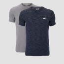 Performance T-Shirt (2 Pack) - Navy Marl/Grey Marl
