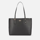 Coach Women's Polished Pebble Leather Central Tote With Zip - Black