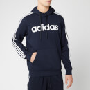 adidas Men's Essential 3 Stripe Pullover Hoodie - Legend Ink/White